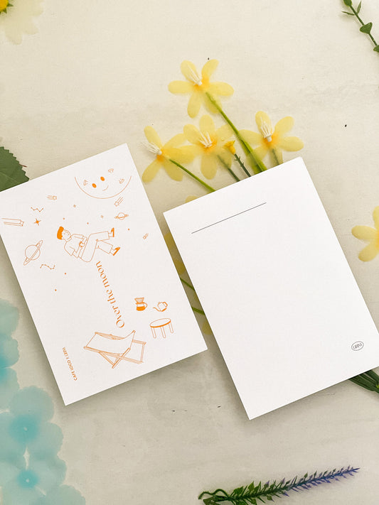 Illustrated coffee postcard