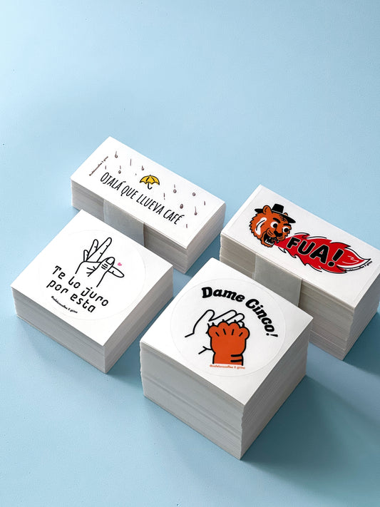 Transparent stickers with letters