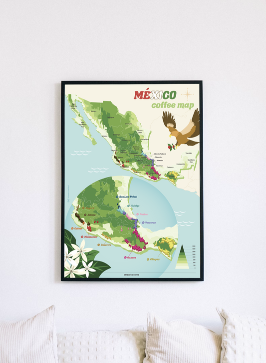 Poster: Map of coffee in Mexico
